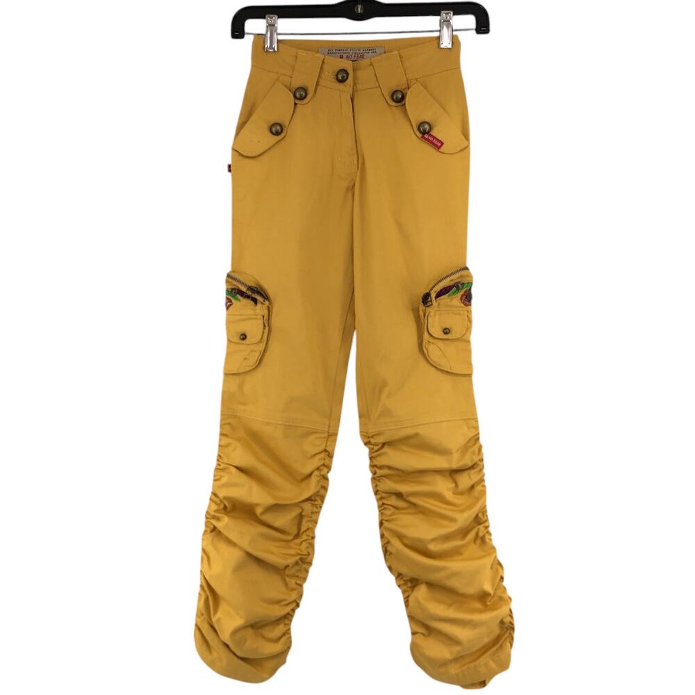 No Fear Womens Size 23x32 Pants Cargo Embroidered Stretch Vintage TINY FLAW